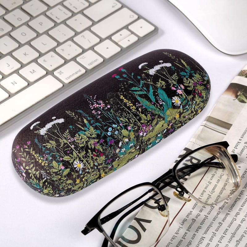 PERFECTSIGHT Store Hard Shell Eyeglasses Case, PU Leather Protective Glasses Case, Cute Eyeglass Case for Women Men Girls - Image 2